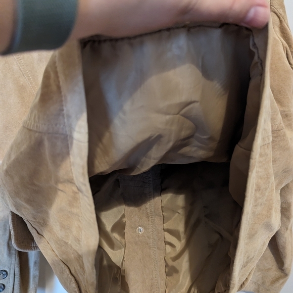 Marshall Field's tan 100% suede leather jacket - Picture 5 of 6